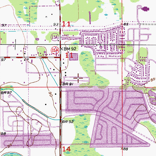 Topographic Map of Carriage Court East Mobile Home Park, FL
