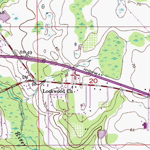 Topographic Map of College Mobile Park, FL