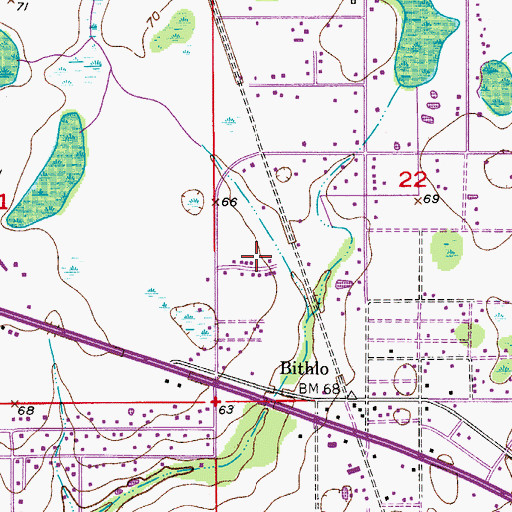 Topographic Map of J and C Mobile Home Park, FL