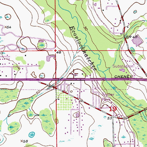 Topographic Map of Orlando East Mobile Home Park, FL