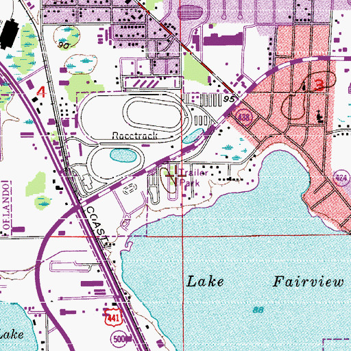 Topographic Map of Sandy Shores Mobile Home Park, FL