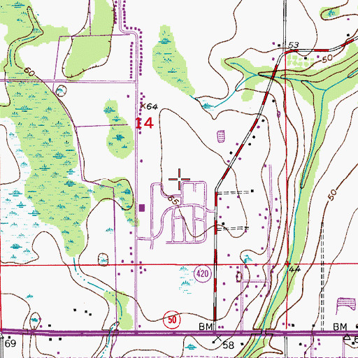 Topographic Map of University Village Mobile Home Park, FL