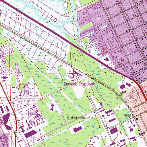 Topographic Map of Ormond Beach Wastwater Treatment Plant, FL