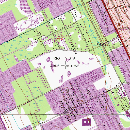 Topographic Map of Rio Pinar Country Club, FL