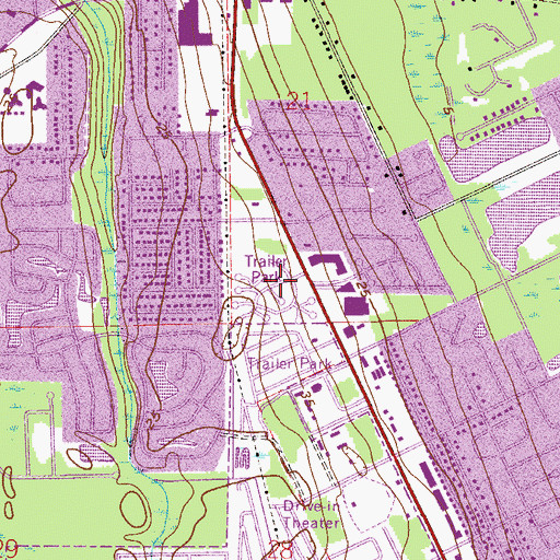 Topographic Map of Camelot Mobile Home Park, FL