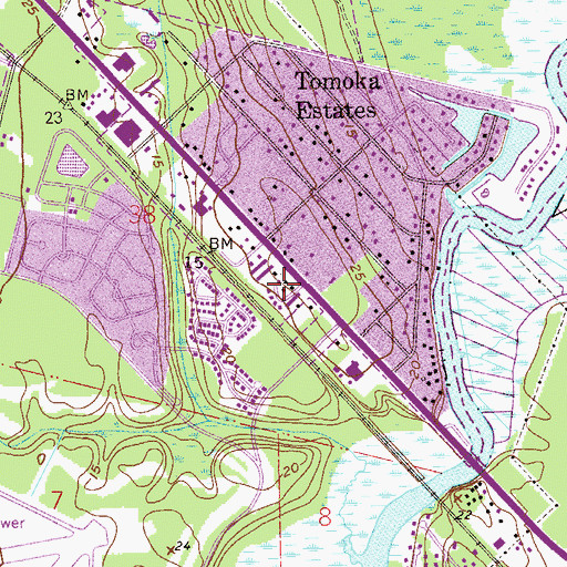 Topographic Map of Kurras Mobile Village, FL