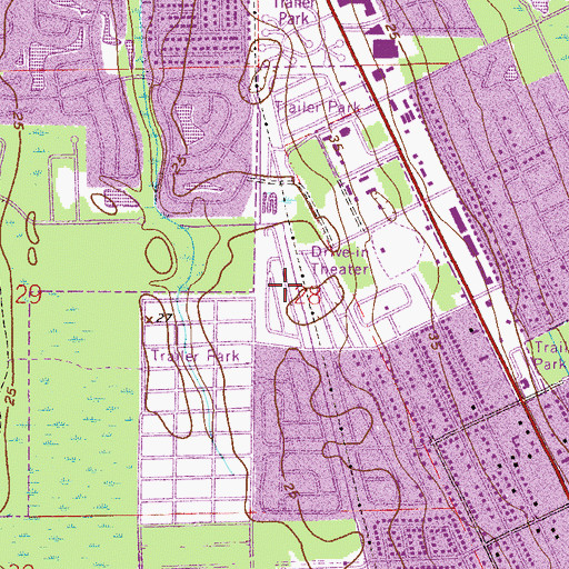 Topographic Map of Shady Oaks Mobile Home Park, FL