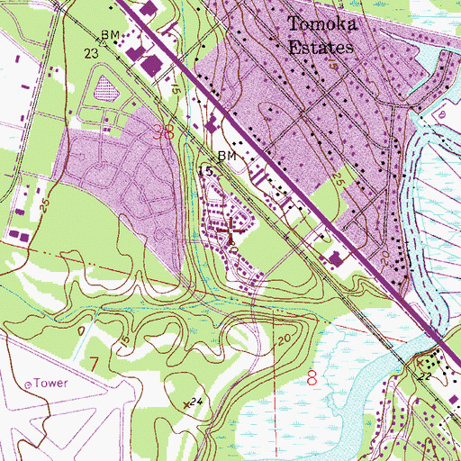 Topographic Map of Bear Creek Mobile Home Park, FL