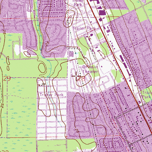 Topographic Map of Holiday Village Mobile Home Park, FL