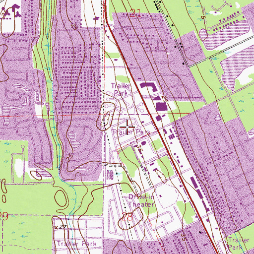 Topographic Map of Life Mobile Home Park, FL