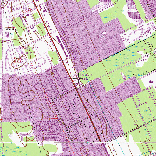 Topographic Map of Sweetgum Mobile Home Park, FL
