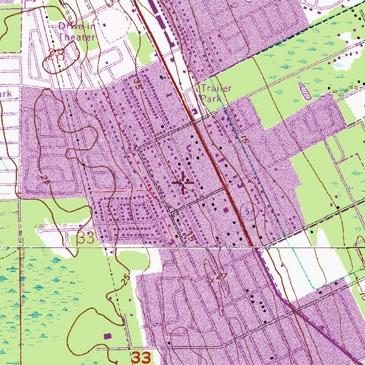 Topographic Map of Westwood Mobile Home Park, FL