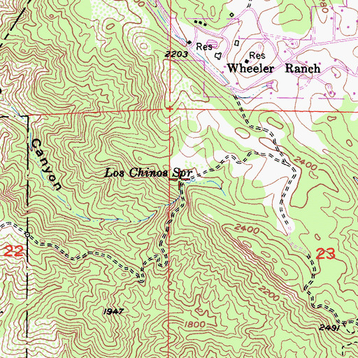 Topographic Map of Los Chinos Spring, CA