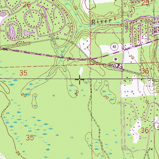 Topographic Map of Riverbend Community Church, FL