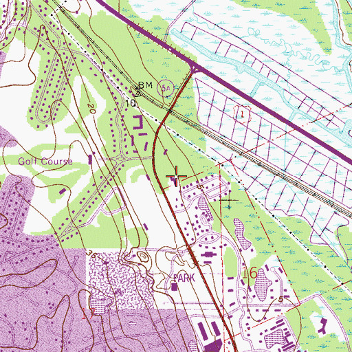 Topographic Map of Temple Beth El, FL