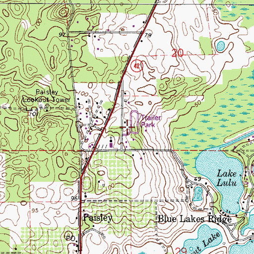 Topographic Map of Country Squire Mobile Home Village, FL