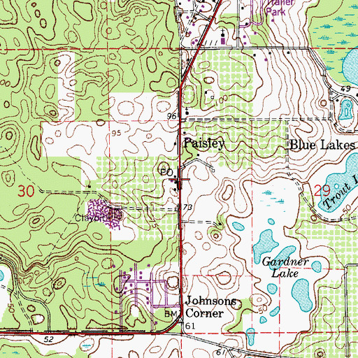 Topographic Map of Paisley United Methodist Church, FL