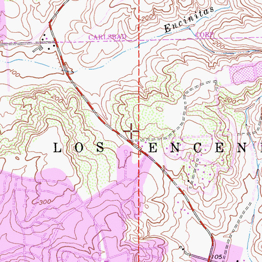 Topographic Map of Los Encenitos, CA