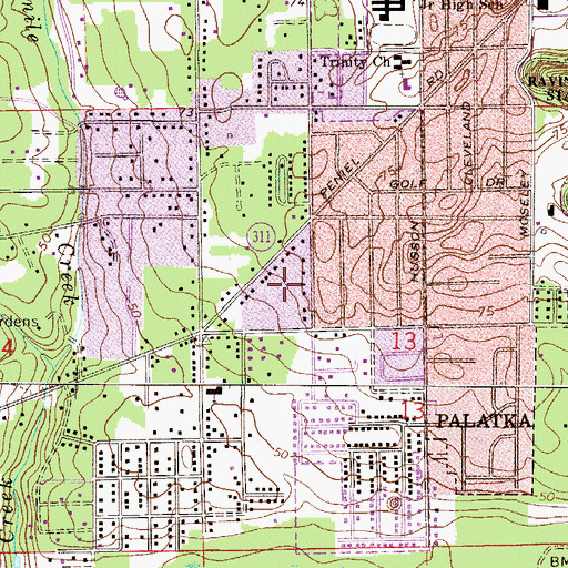 Topographic Map of Watts Trailer Park, FL
