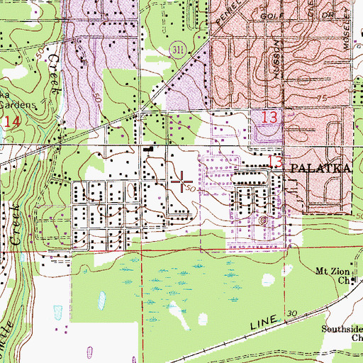 Topographic Map of Bainbridge Road Mobile Home Park, FL