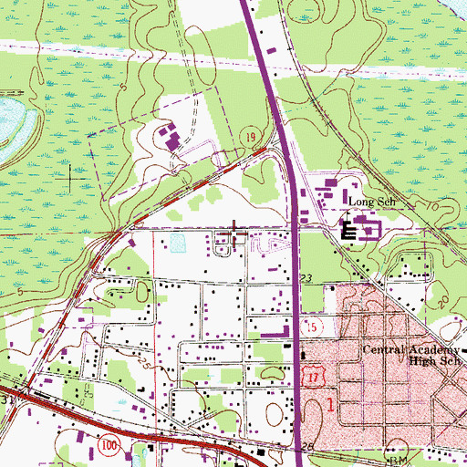 Topographic Map of Ryan's Trailer Park, FL
