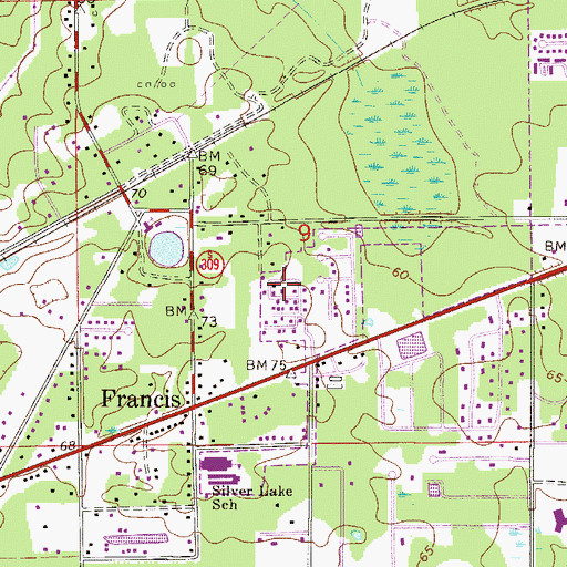 Topographic Map of Villa Farms Mobile Home Park, FL