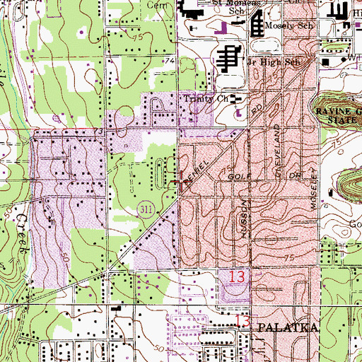 Topographic Map of Westover Mobile Home Park, FL