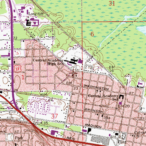 Topographic Map of Bethany Seventh Day Adventist Church, FL