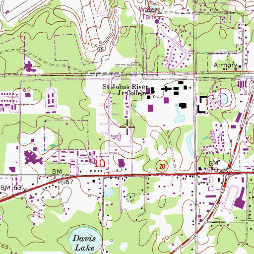 Topographic Map of College Road Church of Christ, FL