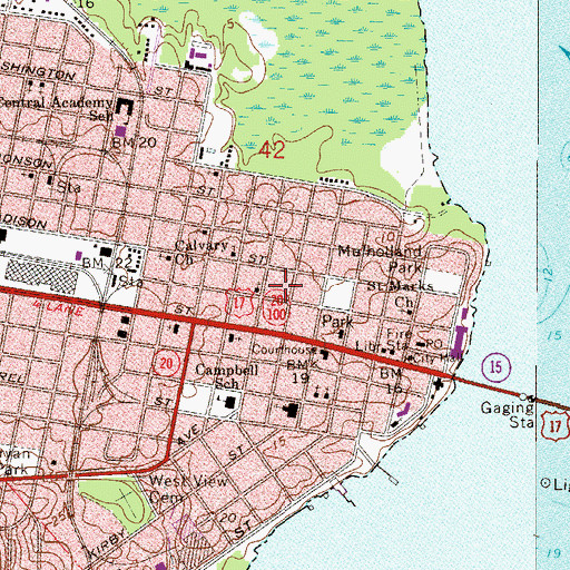 Topographic Map of Emmanuel United Methodist Church, FL