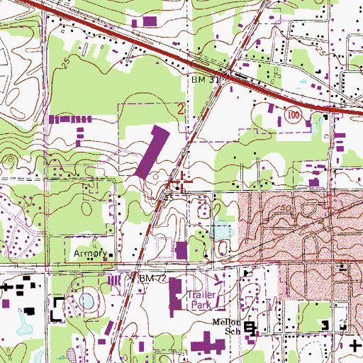 Topographic Map of Faith Baptist Church, FL