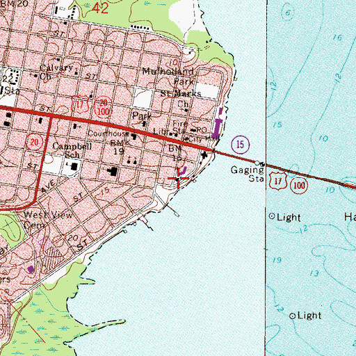Topographic Map of First Presbyterian Church of Palatka Westminster Hall, FL