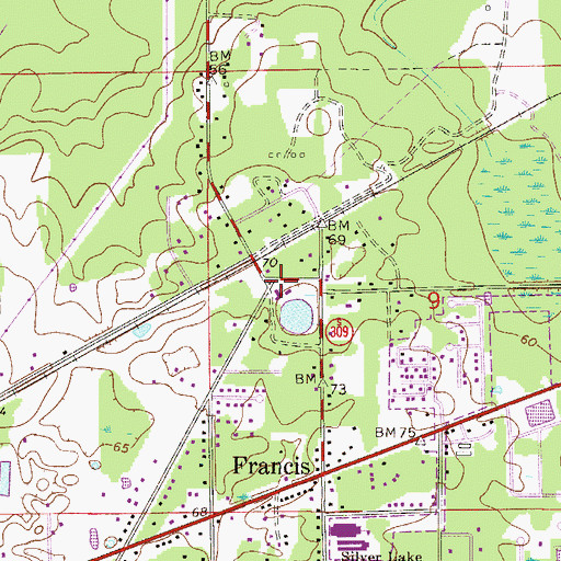 Topographic Map of Francis Baptist Church, FL