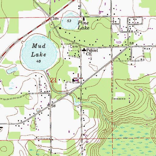 Topographic Map of Grace Community Baptist Church, FL