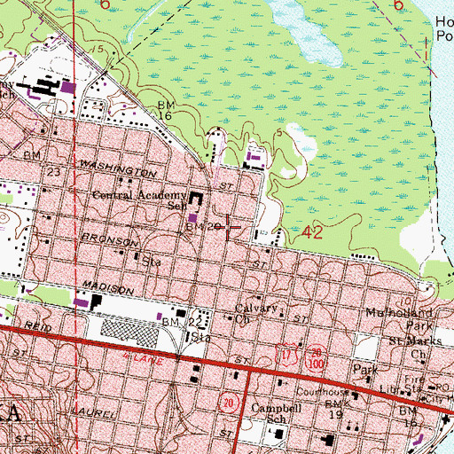 Topographic Map of Grace Truth Holiness Church, FL