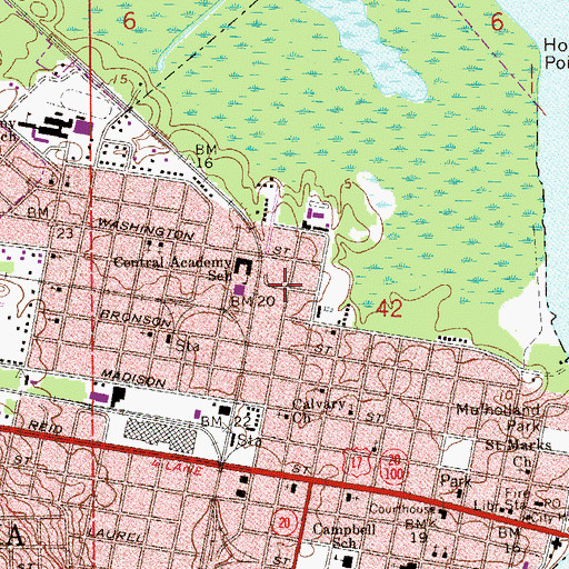 Topographic Map of H T Christian Center, FL