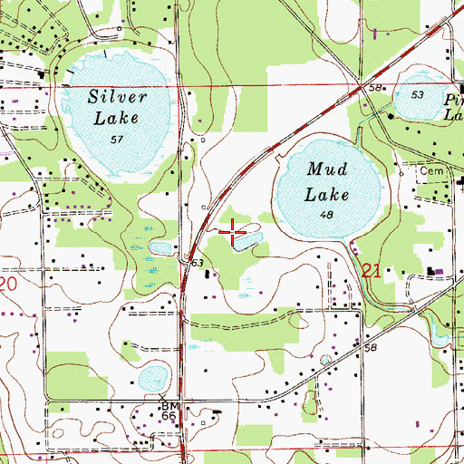 Topographic Map of Liberty Baptist Church, FL