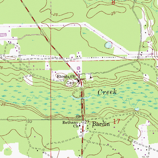 Topographic Map of Midway Baptist Church, FL