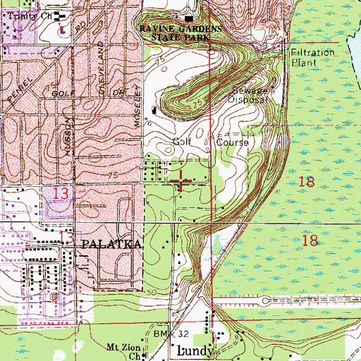 Topographic Map of New Mount Zion Baptist Church, FL