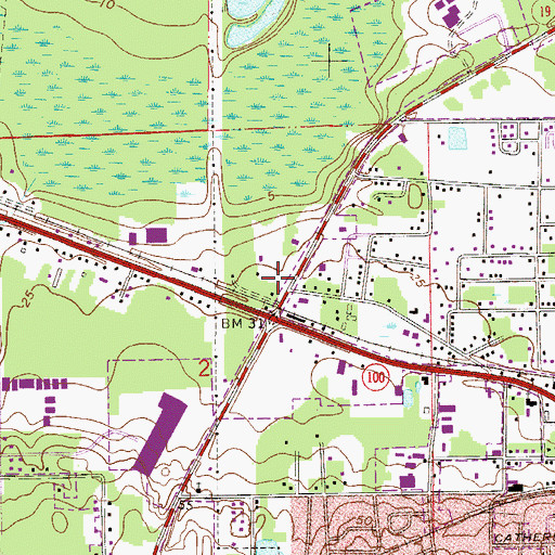 Topographic Map of Palatka Baptist Temple, FL