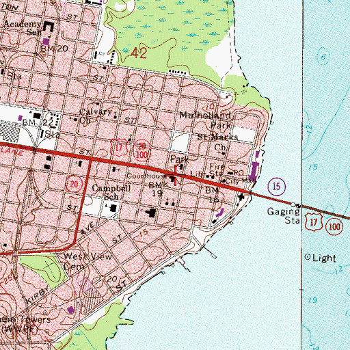 Topographic Map of Saint James United Methodist Church, FL