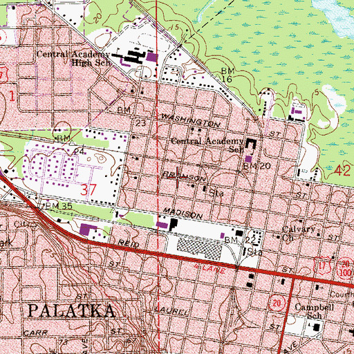 Topographic Map of Zion Temple Church of God in Christ, FL