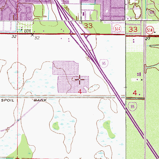 Topographic Map of Brevard Community College Palm Bay Campus Brevard Community College and University of Central Florid, FL
