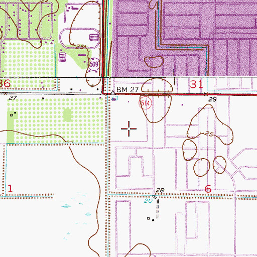 Topographic Map of Brevard County Public Library System Franklin T Degroodt Memorial Library, FL