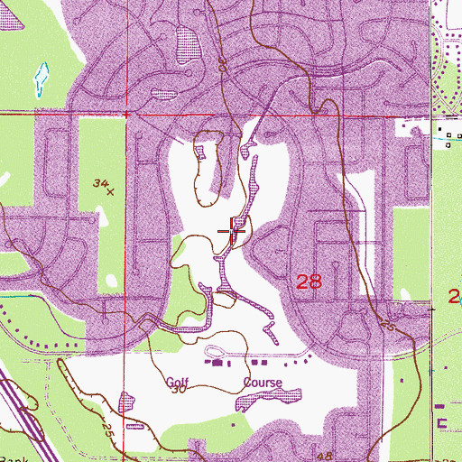 Topographic Map of Riviera Country Club, FL