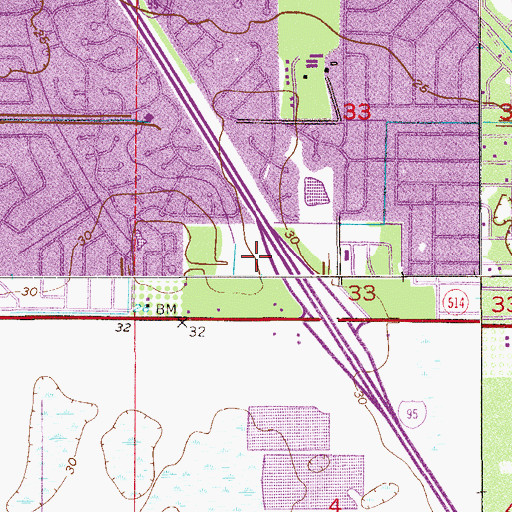 Topographic Map of Interchange Square Post Office, FL