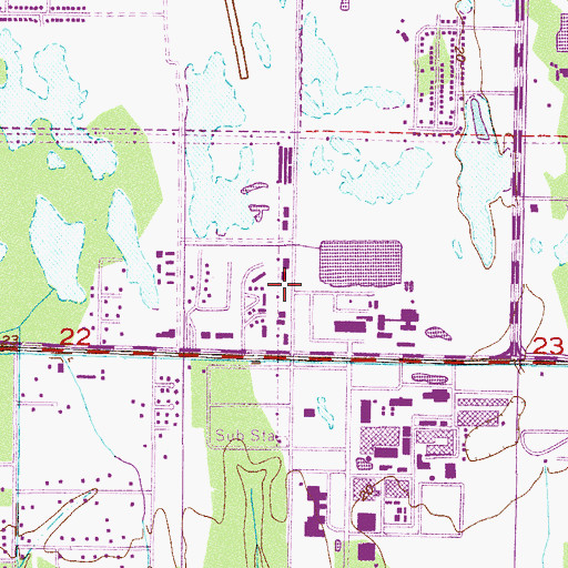 Topographic Map of Palm Bay Post Office, FL