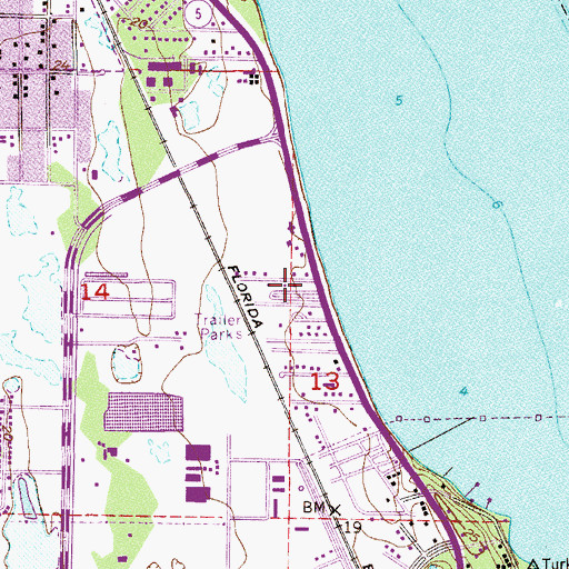 Topographic Map of Hillside Mobile Home Park, FL