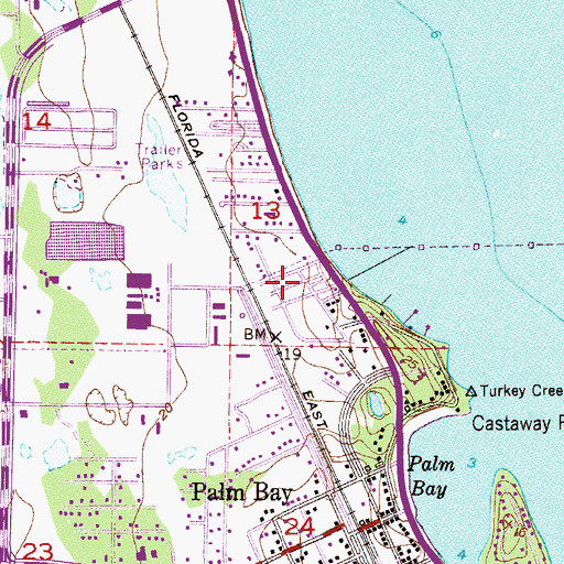 Topographic Map of Hiawatha Mobile Home Park, FL