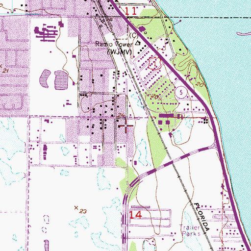 Topographic Map of Pentecostal Church of the Living God, FL